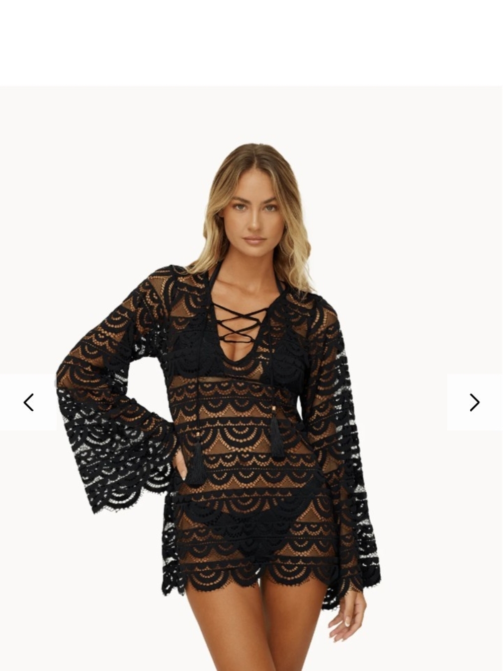 Black PQ Swim Lace Crochet Cover-Up Tunic